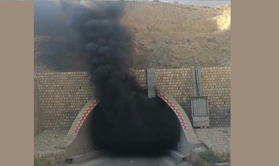 آتش‌سوزی تانکر حامل سوخت در تونل تنگه زاغ
