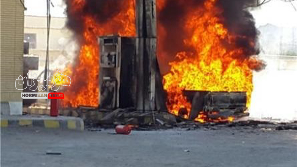 حادثه آتشسوزی در پمپبنزین روستای درپهن میناب