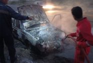 آتش‌سوزی خودروی سواری در جاسک مهار شد