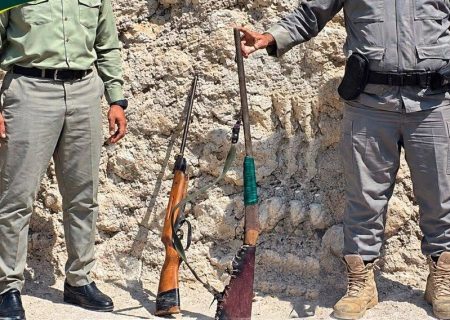 کشف و ضبط ۲ قبضه سلاح در منطقه حفاظت شده گنو بندرعباس