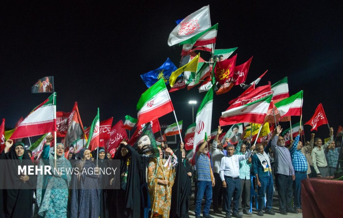 پیام مدافعان خلیج فارس در اجتماعات شبانه حمایت از نظام اسلامی